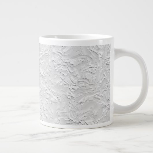 Grande Tasse Pierre texturée blanche, Art Abstrait monochrome (Droite)
