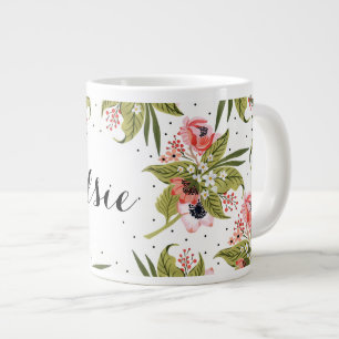 Grande Tasse Pile à la main de pavot floral