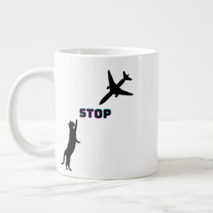 Grande Tasse Pilote Aviation Papa's Landing Funny Cat Stop