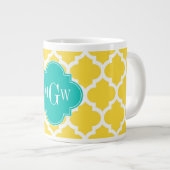 Grande Tasse Pineapple Wht Moroccan #5 Teal 3 Monogram initial (Devant droit)