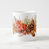 Grande Tasse Pinecones rustiques, Feuilles d'automne et Berries (Devant)