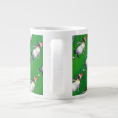 Grande Tasse Pingouin à Santa Hat Motif sur Vert (Dos)