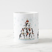 Grande Tasse Pingouin Noël Arbre amusant Dessin de vacances (Devant)