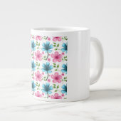 Grande Tasse Pink & Blue Floral Seamless Pattern (Devant droit)