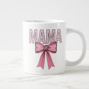 Grande Tasse "Pink Heart Mama Bow Design Fête des mères