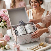 Grande Tasse Pink Polka Dot Monogram Gift for Her Wedding