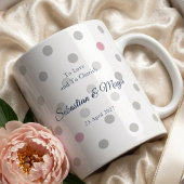Grande Tasse Pink Polka Dot Monogram Gift for Her Wedding