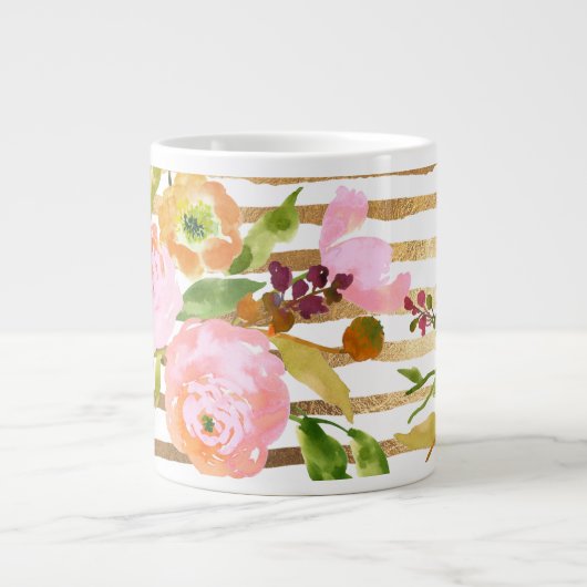 Grande Tasse PixDezines floral/aquarelle/ranunculus (Devant)