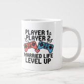 Grande Tasse Pixel Gaming Couple Level Up Design (Droite)