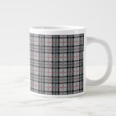 Grande Tasse Pixel Plaid en gris avec une bande rouge (Droite)