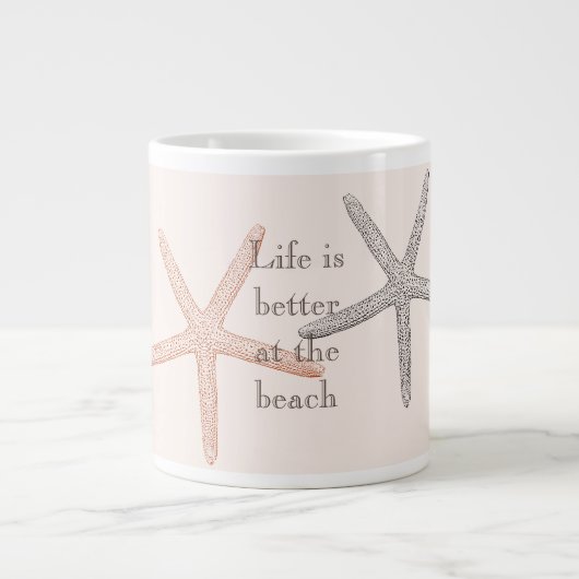 Grande Tasse Plage Blue Starfish (Devant)