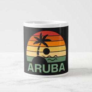 Grande Tasse Plage d'été d'Aruba Vintage Palm Trees