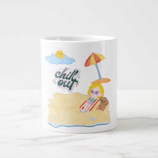 Grande Tasse plage mignonne (Devant)