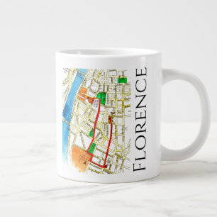 Grande Tasse Plan de rue Florence Italie Aquarelle