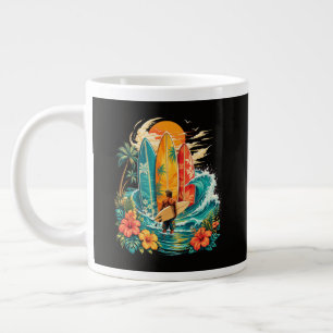Grande Tasse Planche de surf Hawaï vague plage surfeur vintage