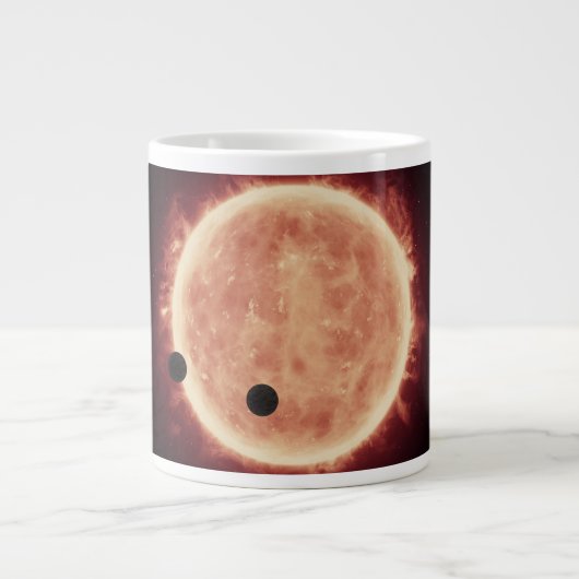 Grande Tasse Planètes Transitant Red Nwarf Star Dans Trappist-1 (Devant)