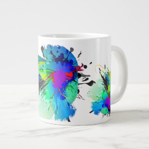 Grande Tasse Plaques de peinture Peacock Abstraites