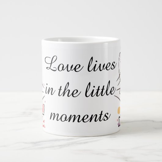 Grande Tasse Playful Love Doodle Illustration (Devant)