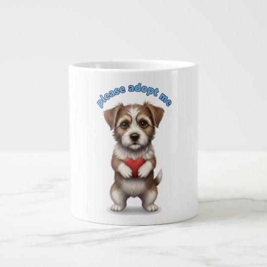 Grande Tasse Please Adopt Me – Cute Rescue Dog Illustration wit (Devant)