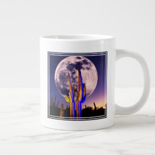 Grande Tasse Pleine lune sur le Saguaro Cactus