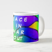 GRANDE TASSE PLUM COULEUR ROSE FLOWER PEACE ART (Devant droit)