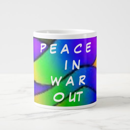 GRANDE TASSE PLUM COULEUR ROSE FLOWER PEACE ART (Devant)