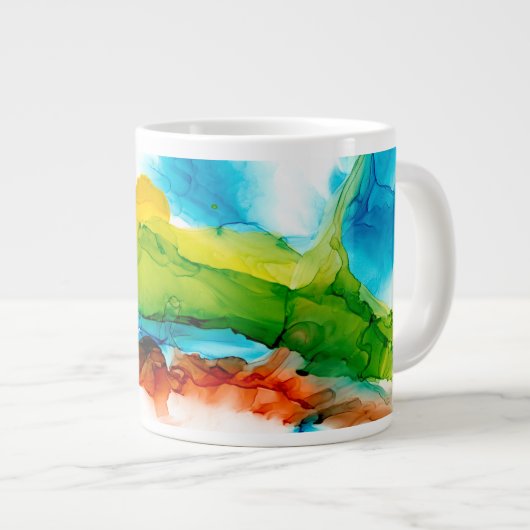 Grande Tasse Plume primaire - aquarelles (Devant droit)
