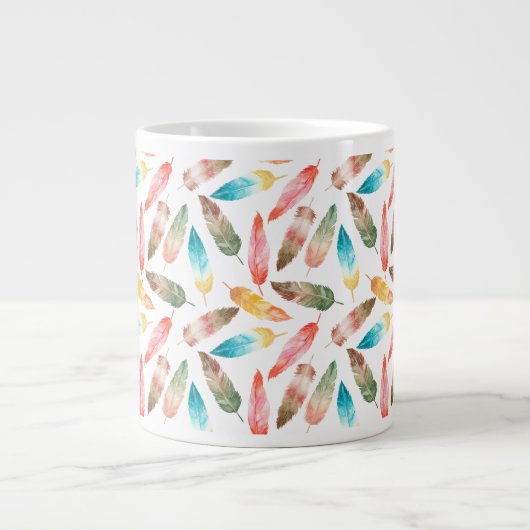 Grande Tasse Plumes de couleur (Devant)