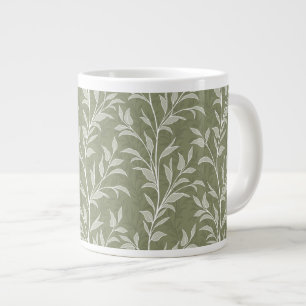 Grande Tasse Poésie de feuilles botaniques vert olive
