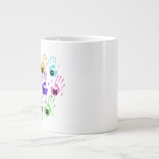 Grande Tasse Poignées colorées formant un mot ensemble (Devant)