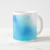 Grande Tasse Pointe bleue, aquarelle main abstraite peinte (Devant droit)