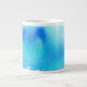 Grande Tasse Pointe bleue, aquarelle main abstraite peinte (Devant)