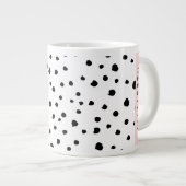 Grande Tasse Points dalmatiens, Spots, Noir et Blanc, Votre nom (Devant droit)