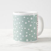Grande Tasse Points Dalmatiens verts, Spots, Votre Nom (Devant droit)