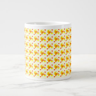 Grande Tasse Points et cercles Abstraits jaune rouge