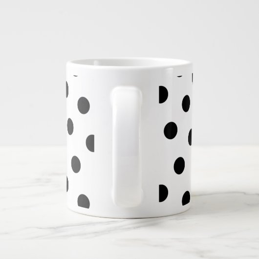 Grande Tasse Pois blancs et noirs monogrammes (Dos)
