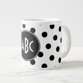 Grande Tasse Pois blancs et noirs monogrammes (Devant droit)