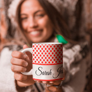 Grande Tasse Pois classique monogramme typographie