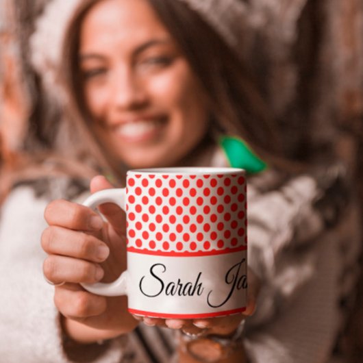 Grande Tasse Pois classique monogramme typographie