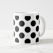 Grande Tasse Pois, Motif Polka Dot, noir et blanc (Devant droit)