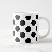 Grande Tasse Pois, Motif Polka Dot, noir et blanc (Droite)