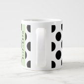 Grande Tasse Pois noirs et blancs, pointillés, Votre nom (Dos)