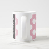 Grande Tasse Pois roses, Motif Pointe Polka, Votre Nom (Dos)