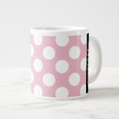 Grande Tasse Pois roses, Motif Pointe Polka, Votre Nom (Devant droit)