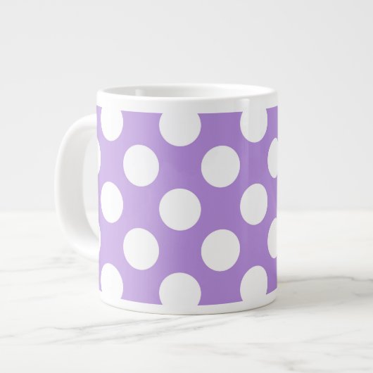 Grande Tasse Pois violets, Motif à points Polka, points, pointi (Devant gauche)