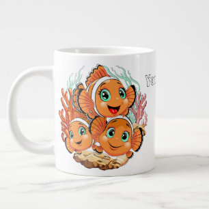 Grande Tasse Poisson clown Dessin animé mignon Famille Sous l'e