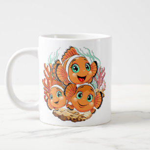 Grande Tasse Poisson clown Dessin animé mignon Famille Sous l'e