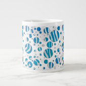 Grande Tasse Polka blanc et bleu Zebra (Devant)