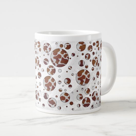 Grande Tasse Polka Dot Vache Brown et blanche (Devant droit)
