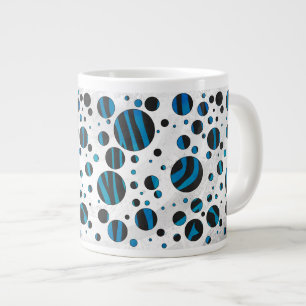 Grande Tasse Polka Dot Zebra Motif noir et bleu